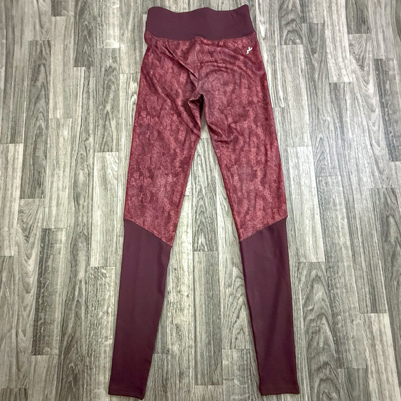 JoyLab Burgundy Textured High Rise Leggings Extra Small XS Stretchy Workout Pant - Picture 2 of 5